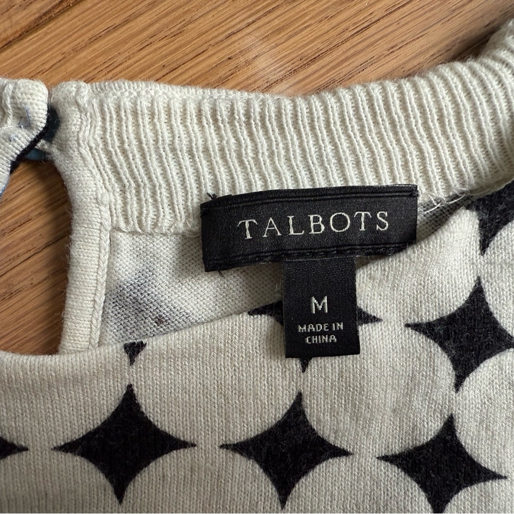 Talbots Geometric Patterned Short Sleeve Sweater - image 2